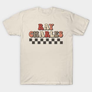 Ray Charles Checkered Retro Groovy Style T-Shirt